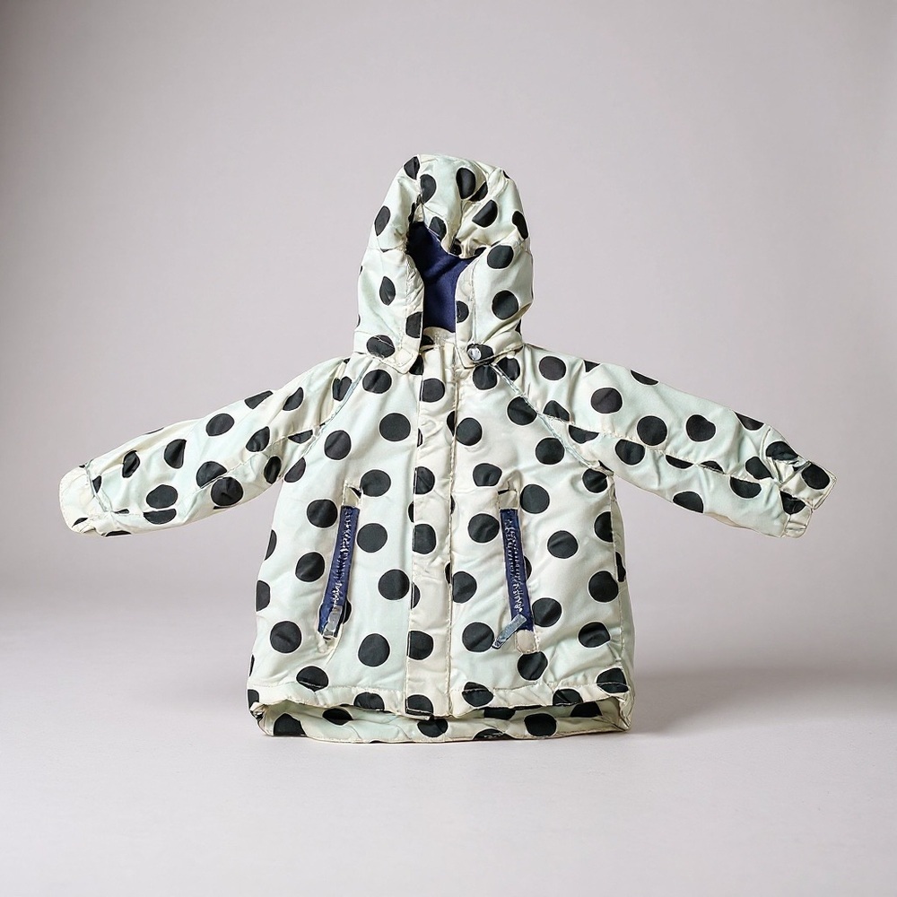 H&M Kids Puffer Jacket - Black Polka Dots on White